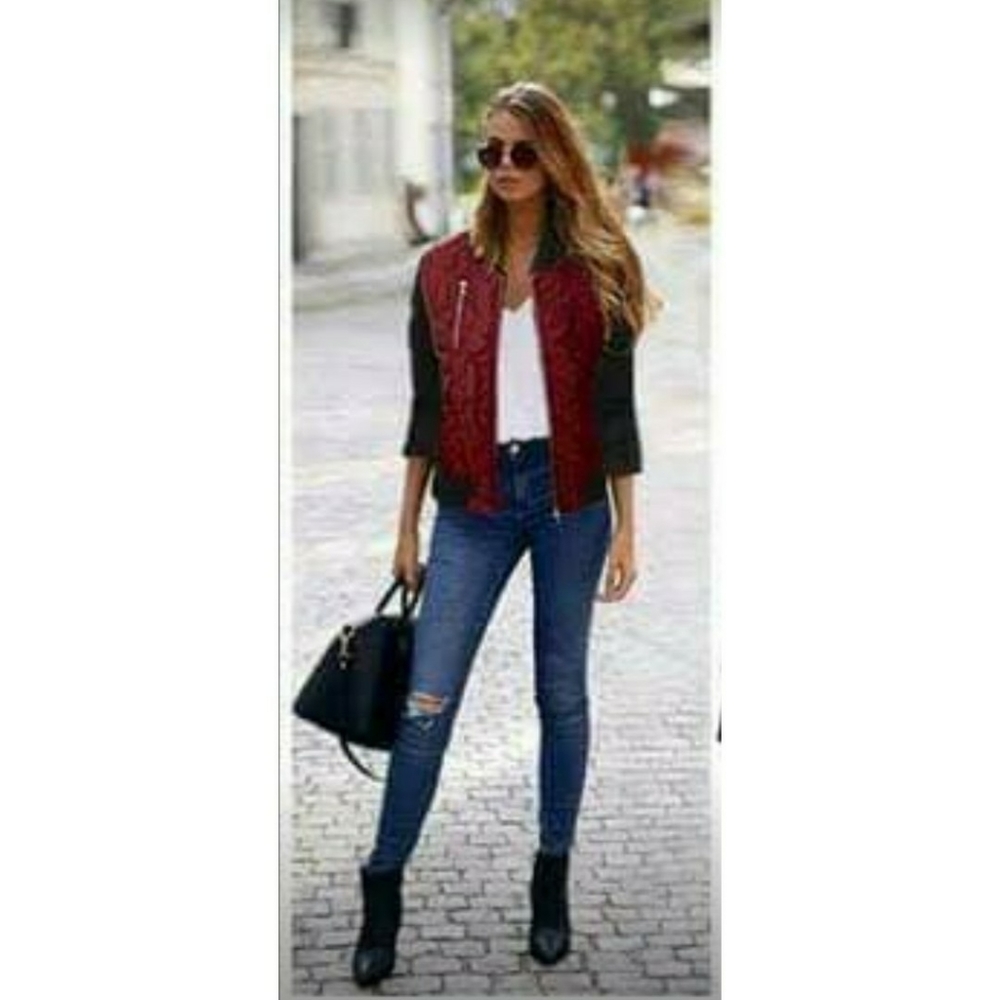 (SALE!) Red and Black Baseball Style Jacket